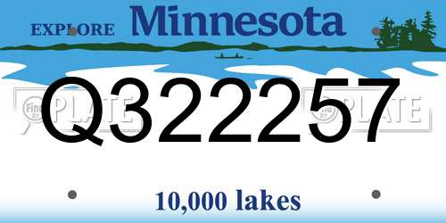Q322257 Minnesota License Plate