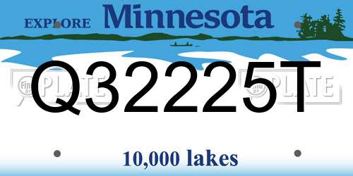Q32225T Minnesota License Plate
