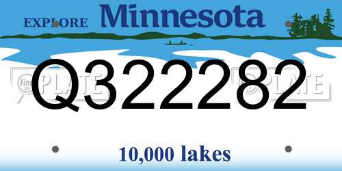 Q322282 Minnesota License Plate