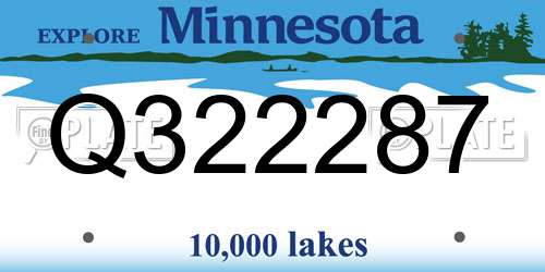 Q322287 Minnesota License Plate