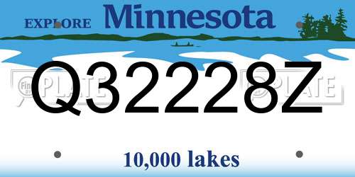 Q32228Z Minnesota License Plate