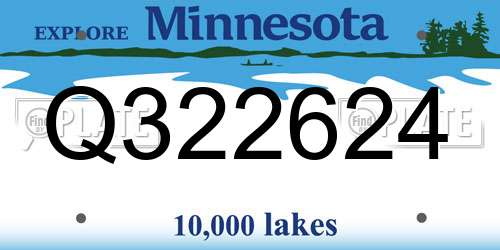 Q322624 Minnesota License Plate