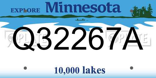 Q32267A Minnesota License Plate
