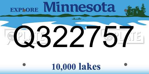 Q322757 Minnesota License Plate