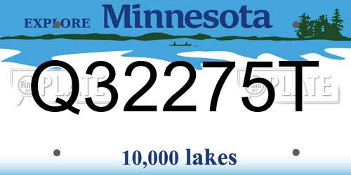 Q32275T Minnesota License Plate