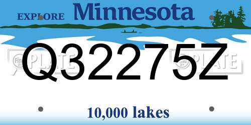 Q32275Z Minnesota License Plate