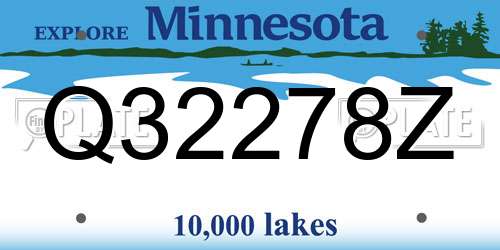 Q32278Z Minnesota License Plate