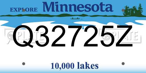Q32725Z Minnesota License Plate