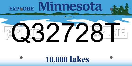 Q32728T Minnesota License Plate