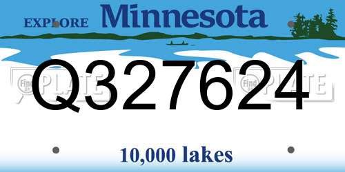 Q327624 Minnesota License Plate