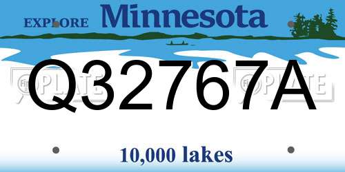Q32767A Minnesota License Plate