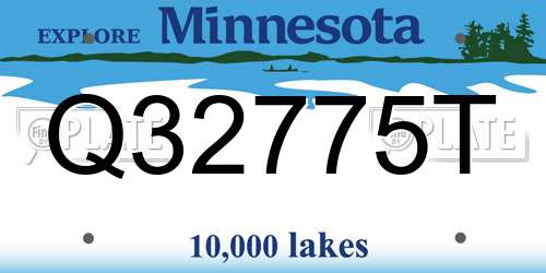 Q32775T Minnesota License Plate