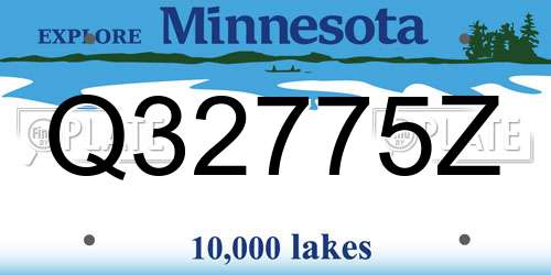 Q32775Z Minnesota License Plate