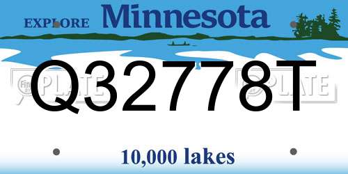 Q32778T Minnesota License Plate