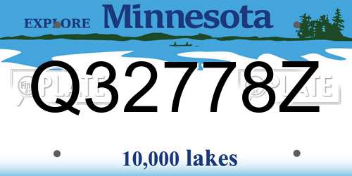 Q32778Z Minnesota License Plate