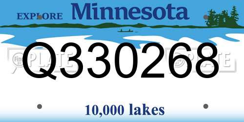 Q330268 Minnesota License Plate