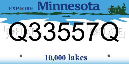 Q33557Q Minnesota License Plate