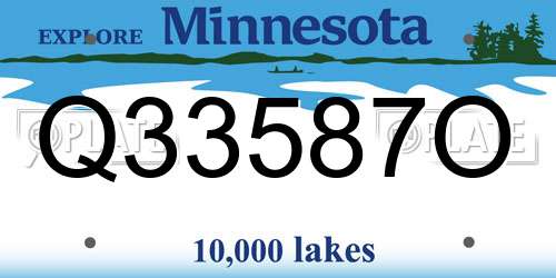 Q33587O Minnesota License Plate