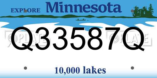 Q33587Q Minnesota License Plate