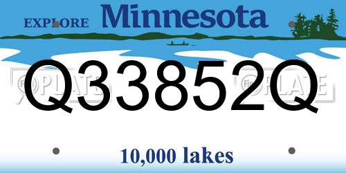 Q33852Q Minnesota License Plate