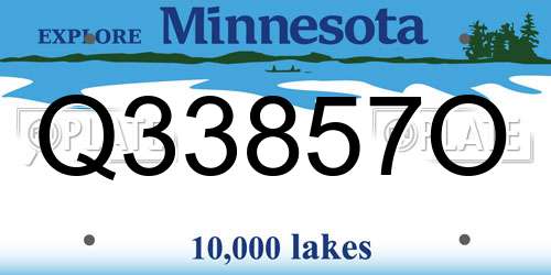 Q33857O Minnesota License Plate