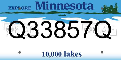 Q33857Q Minnesota License Plate