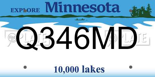 Q346MD Minnesota License Plate