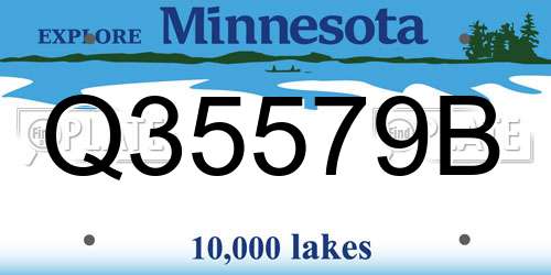 Q35579B Minnesota License Plate