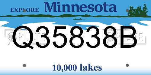Q35838B Minnesota License Plate