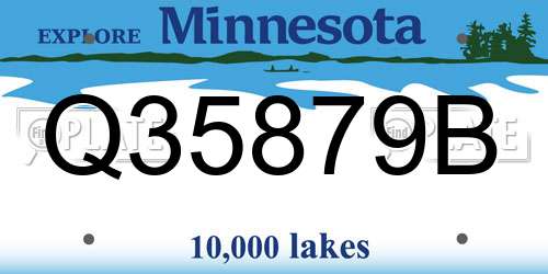 Q35879B Minnesota License Plate