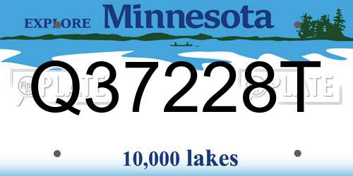 Q37228T Minnesota License Plate