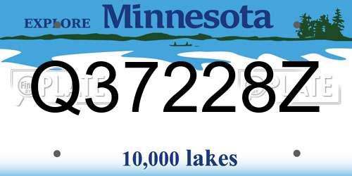 Q37228Z Minnesota License Plate