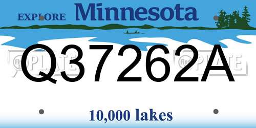 Q37262A Minnesota License Plate