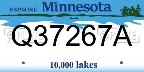 Q37267A Minnesota License Plate