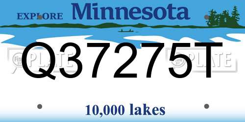 Q37275T Minnesota License Plate