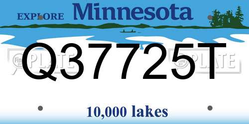 Q37725T Minnesota License Plate