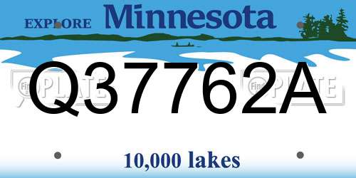 Q37762A Minnesota License Plate