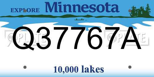 Q37767A Minnesota License Plate