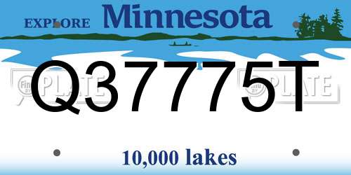 Q37775T Minnesota License Plate