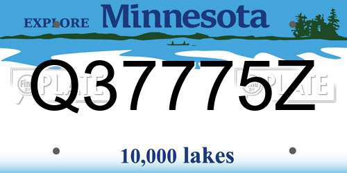 Q37775Z Minnesota License Plate
