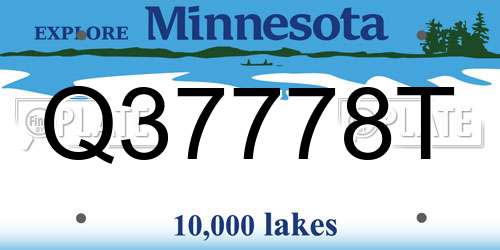 Q37778T Minnesota License Plate