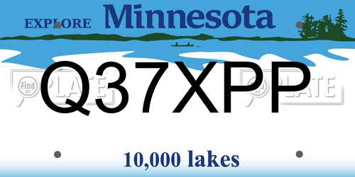 Q37XPP Minnesota License Plate