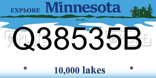 Q38535B Minnesota License Plate