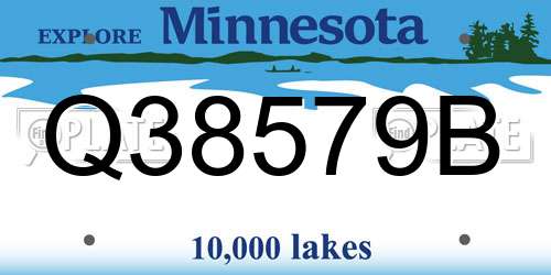 Q38579B Minnesota License Plate