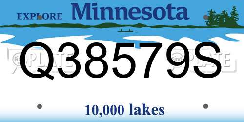 Q38579S Minnesota License Plate