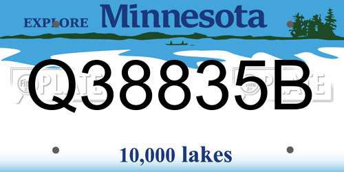 Q38835B Minnesota License Plate