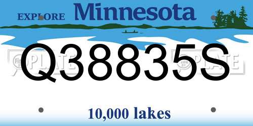 Q38835S Minnesota License Plate