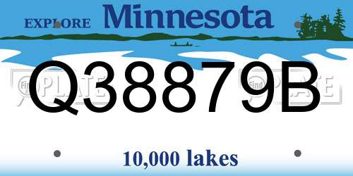 Q38879B Minnesota License Plate