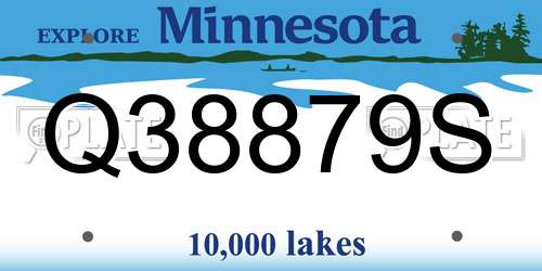 Q38879S Minnesota License Plate