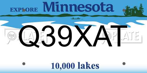 Q39XAT Minnesota License Plate